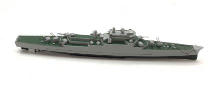 Early 21st century grey and green painted balsa wood 1:100 scale model of the French naval anti-airc