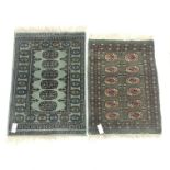 Bokhara green ground runner (185cm x 65cm) and two small rugs (3)