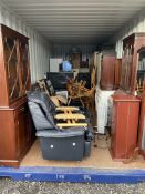 Container Contents Auction - entire container contents to include leather sofa, mahogany bureau book