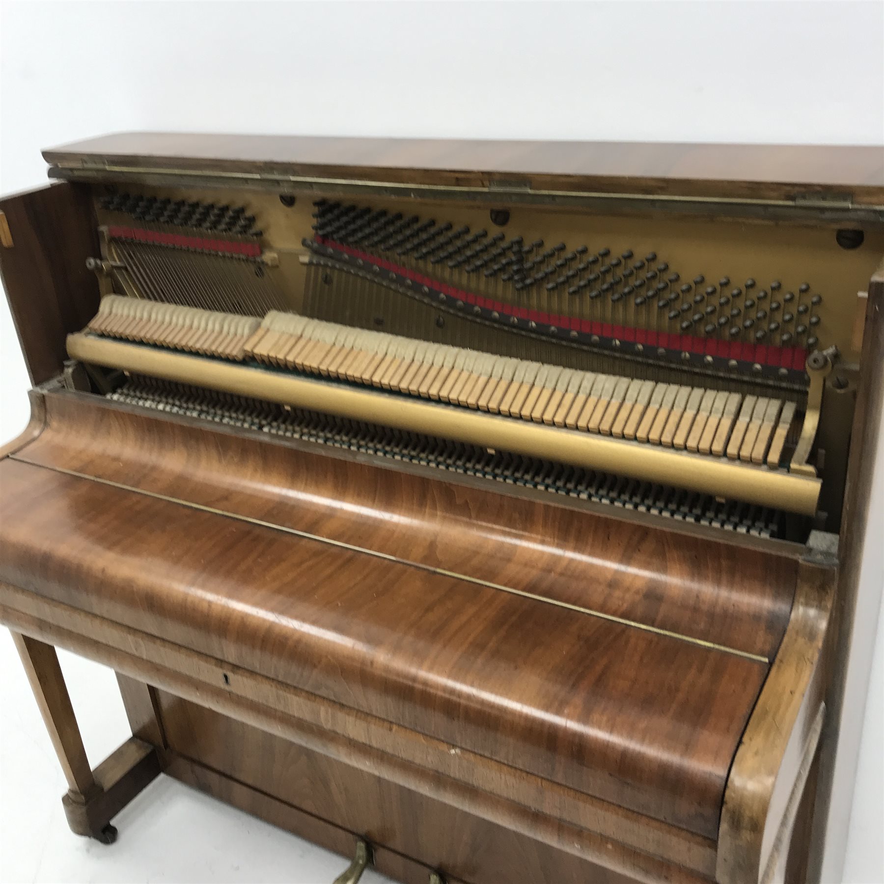 Godfrey walnut cased overstrung upright piano, W124cm, H113cm - Image 5 of 10