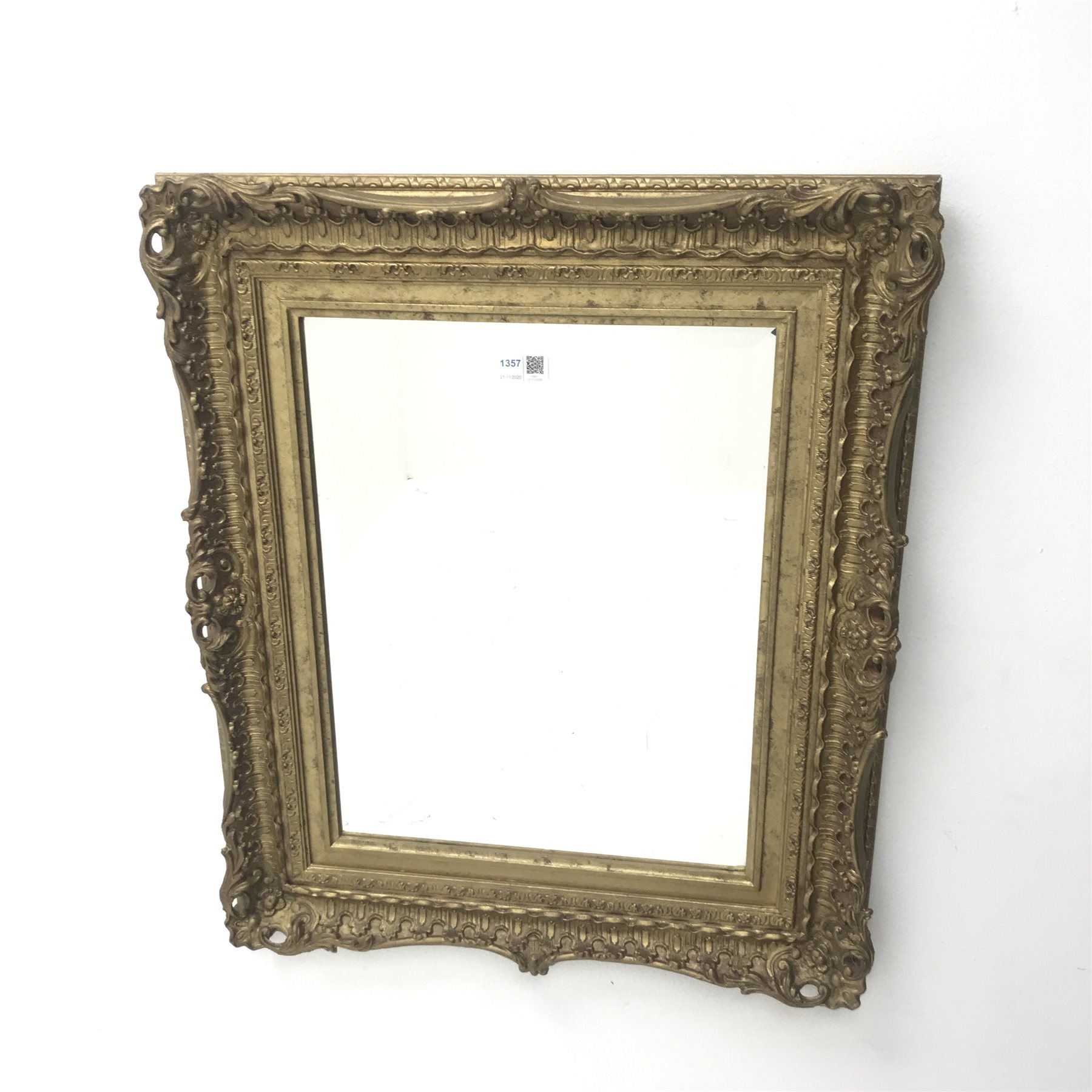 Swept gilt framed bevel edge mirror, W54cm, H65cm - Image 2 of 6
