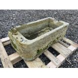 19th century rectangular stone trough, W90cm, D45cm, H34cm