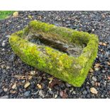 19th century rectangular stone trough, W47cm, H23cm, D25cm