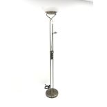 Metal uplighter with reading lamp, H184cm