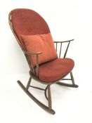 Ercol Golden Dawn elm chairmakers rocking chair, W60cm