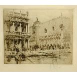 William Walcot (British 1874-1943): 'Piazza San Marco, Venice', drypoint etching signed in pencil