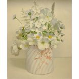 English School (20th century): Still Life of White Flowers, oil on board unsigned 29cm x 24cm