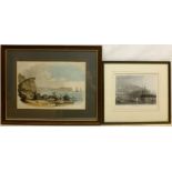 After Francis Nicholson (British 1753-1844): Scarborough from Cornelian Bay, colour lithographs prin