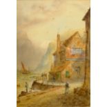 Edward Nevil (British fl.1880-1900): Cod and Lobster 'Staithes', watercolour signed and titled 38cm