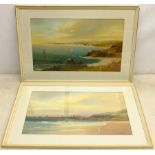 English School (Early 20th century): Cornish Coastal Scenes, pair gouaches indistinctly signed 27cm