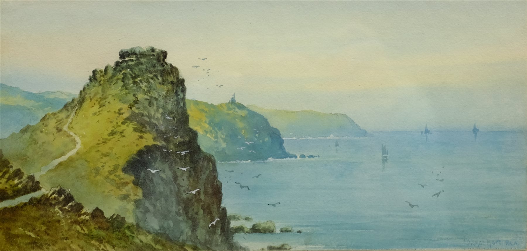 Thomas Hart (British 1830-1916): 'Castle Rock, Lynton', watercolour signed, titled on the mount, Ge