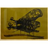 Tadek Beutlich (Polish/British 1922-2011): 'Two Fighting Insects', woodcut signed