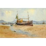 Bill Lowe (British 20th century): 'The Harbour Scarborough', watercolour signed, titled verso with a