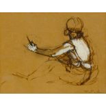 Rodney Joseph Burn RA (British 1899-1984): Study of a Ballerina, charcoal heightened in white