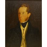 English School (19th century): Portrait of a Gentleman, oil on panel unsigned 24cm x 19cm