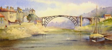 Kenneth W Burton (British 1946-): 'Ironbridge Shropshire', watercolour signed and titled