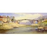 Kenneth W Burton (British 1946-): 'Ironbridge Shropshire', watercolour signed and titled