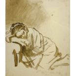 After Rembrandt van Rijn (Dutch 1606-1669): 'Sketch of a Girl Sleeping', print pub. Quintessa art 24