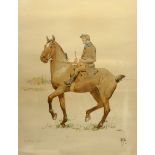 After Edward Algernon Stuart Douglas (British 1850-1920): 'A Rough Rider', colour lithograph 53cm x