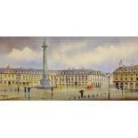 Kenneth W Burton (British 1946-): 'La Place Vendome', watercolour signed and titled, certificate ve