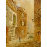 Edward Nevil (British fl.1880-1900): A Whitby Yard, watercolour signed 36cm x 27cm
