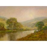 David Allen (British 1945-): 'Sunset at Blubberhouses near Harrogate', pastel signed, titled verso 1