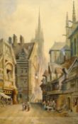 Charles James Keats (British 19th century): 'Rouen', watercolour signed, titled and dated 1885, 49cm