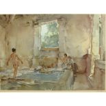 William Russell Flint (British 1880-1941): 'Lavoir La Bastide', colour print signed in pencil with F