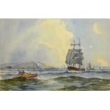Edward H Simpson (British 1901-1989): Ships Leaving Whitby, watercolour unsigned 20cm x 30cm