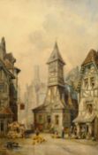 Charles James Keats (British 19th century): 'Bruges', watercolour signed, titled and dated 1885, 49c