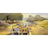 Kenneth W Burton (British 1946-): 'Grand Junction Canal Watford', watercolour signed and titled 12c