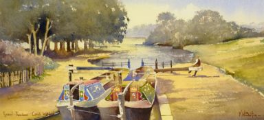 Kenneth W Burton (British 1946-): 'Grand Junction Canal Watford', watercolour signed and titled 12c