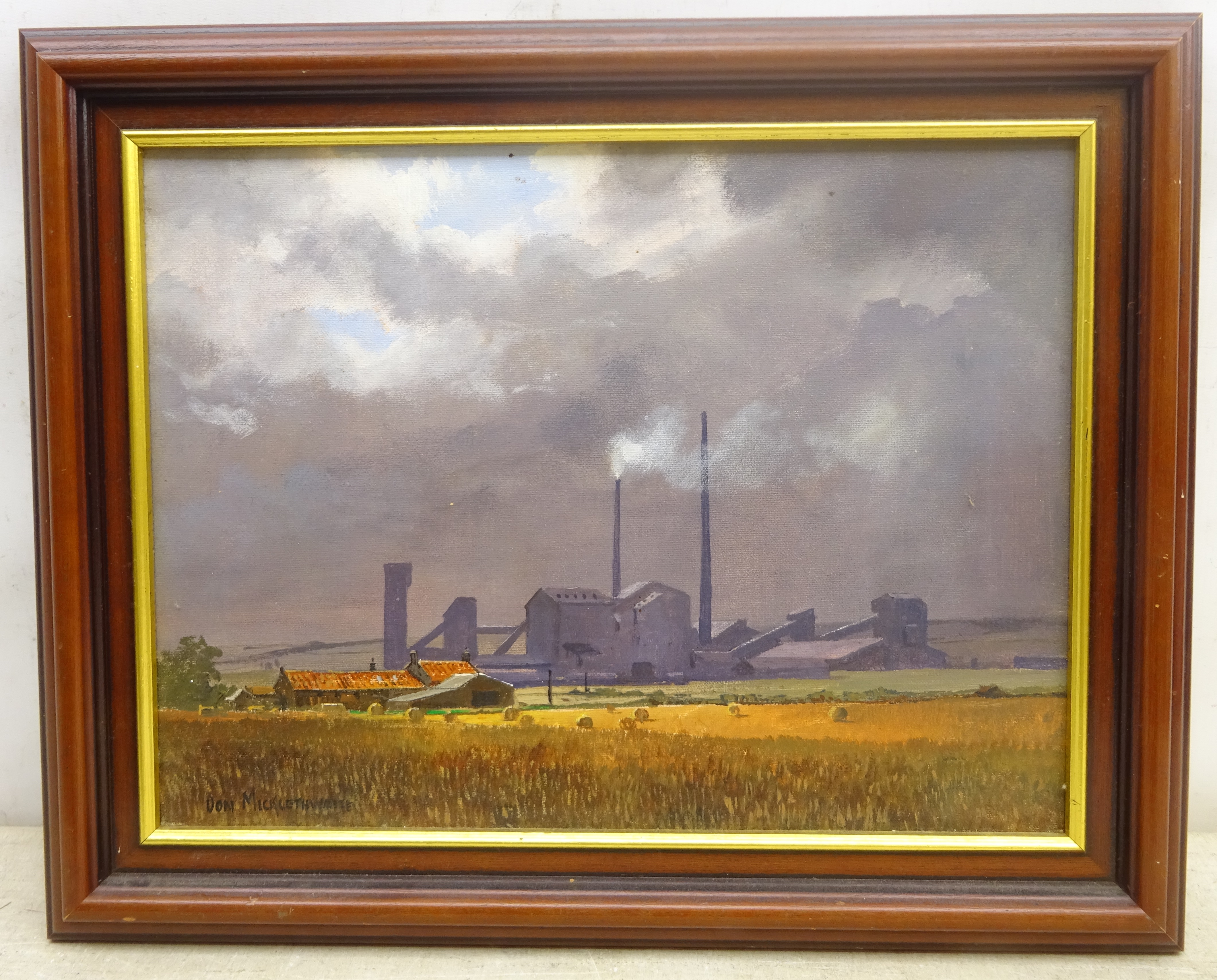 Don Micklethwaite (British 1936-): 'Boulby Potash', acrylic on canvas signed, titled on label verso - Image 2 of 2