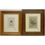 Keith Tovey (British 1932-2008): 'Weasel' and 'Wood Mouse', two watercolours signed and titled 19cm