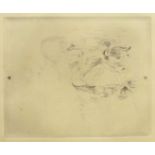 Berthe Morisot (French 1841-1895): 'Duck, Swan, and Head in Profile', drypoint etching unsigned