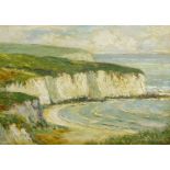 Ken Johnson (British 20th century): South Landing Flamborough and Forge Valley, two oils on canvas s