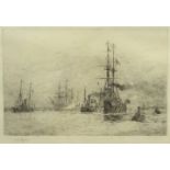 William Lionel Wyllie (British 1851-1931): 'The Last Journey' - HMS Natal leaving Portsmouth Harbour