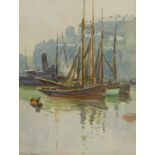 Margaret Crawshaw (British exh.1913): Yachts in Whitby Harbour, watercolour signed 27cm x 20cm