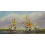 Kenneth W Burton (British 1946-): 'The Battle of Trafalgar 1805', watercolour signed and titled 20c