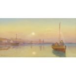 J M Mallender (19th/20th century): Sailing in Calm Waters, oil on board signed 11cm x 21cm