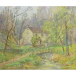 Harold Todd (British 1894-1977): Midge Hall Falling Foss - Early Spring, oil on canvas signed, title