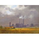 Don Micklethwaite (British 1936-): 'Boulby Potash', acrylic on canvas signed, titled on label verso