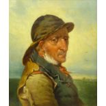 W Bell (British 19th/early 20th century): Portrait of a Fisherman, oil on canvas unsigned 28cm x 23c