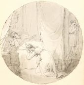 William Henry Brooke (British 1772-1860): 'Lady Jane Grey', ink and sepia watercolour unsigned, titl