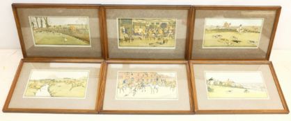 After Cecil Aldin (British 1870-1935): Hunting Scenes, set six colour prints pub. Forman of Nottingh