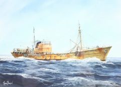 Adrian Thompson (British 1960-): 'Northella' Ship's Portrait, watercolour and gouache signed, titled