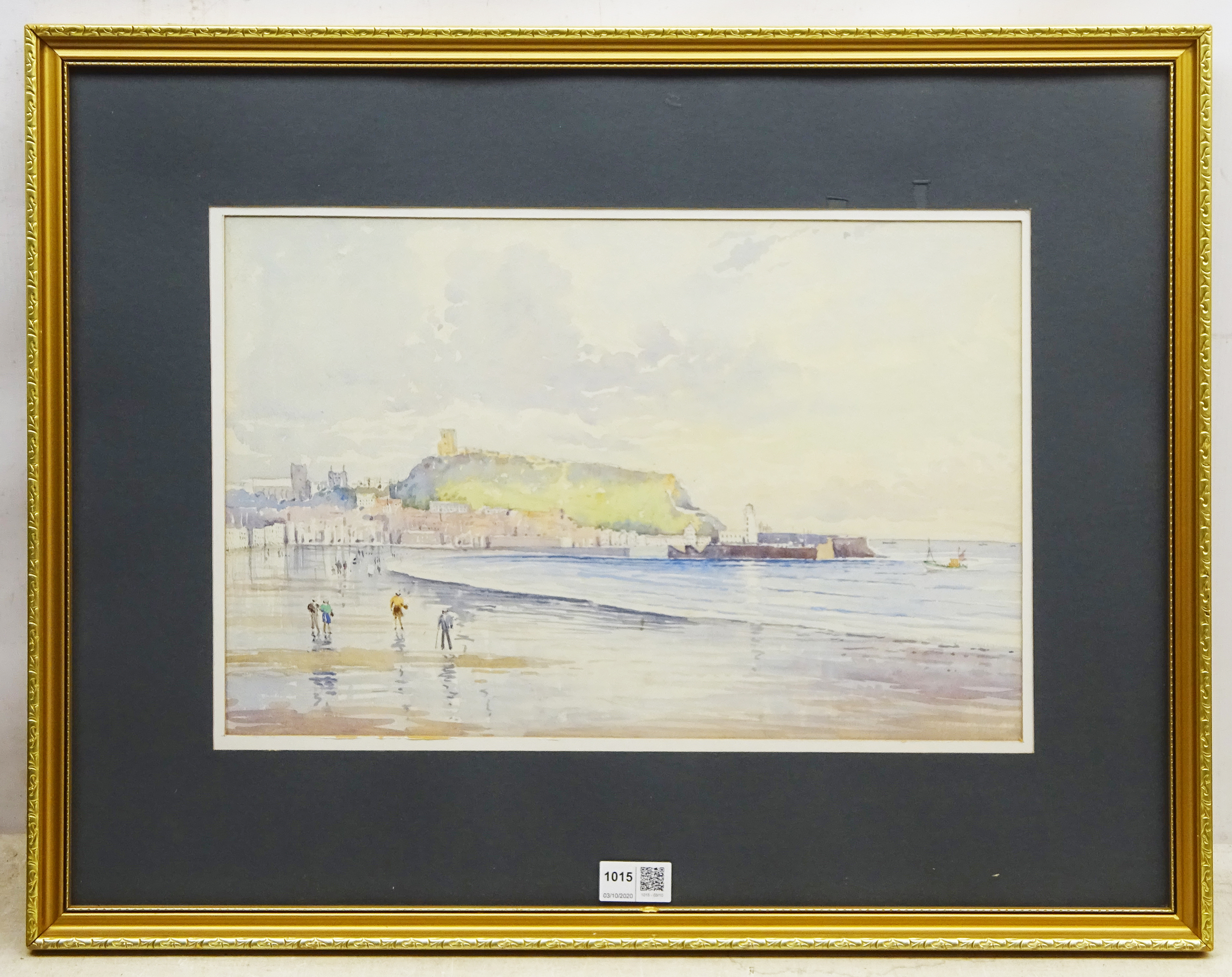 Edward H Simpson (British 1901-1989): 'Beach and Castle Hill Scarborough', watercolour signed, title - Image 2 of 2