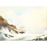 George Sparkes (British 20th Century): 'Rescue off Filey Brigg' oil on board signed and dated 2008,