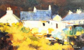 Laurie Therese Forrester (British 1956-2006): 'Cullipool Village', oil on board signed and dated '94
