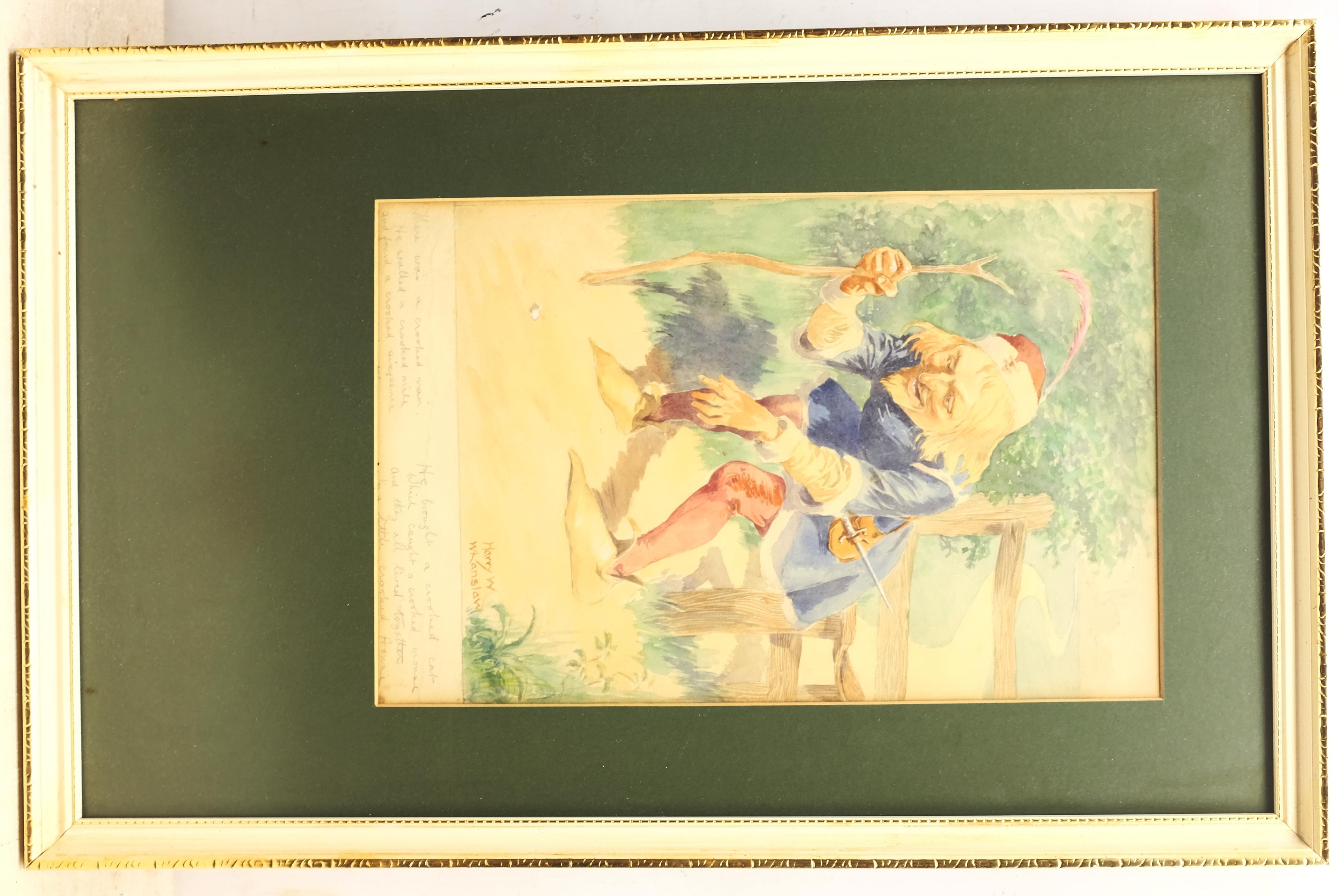 Harry William Whanslaw (British 1883-1965): 'There Was a Crooked Man', watercolour signed and inscri - Image 2 of 2